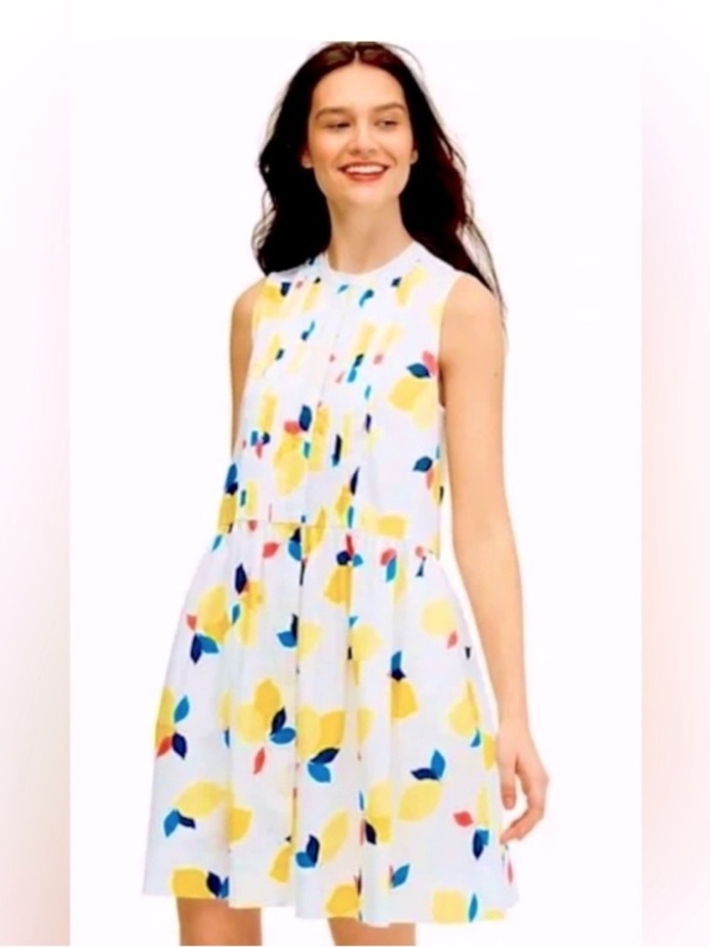 Kate Spade Lemon Zest Tuxedo Shirt Dress XS